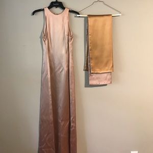 Vintage Nicole Miller Champagne Gown With Wrap